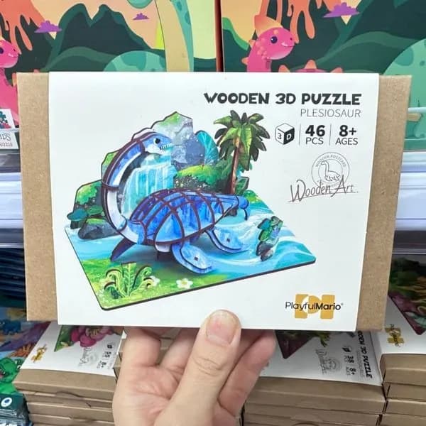 Drewniane puzzle 3D Plesiosaur 46 elementów PlayfulMario