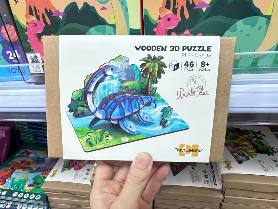 Drewniane puzzle 3D Plesiosaur 46 elementów PlayfulMario