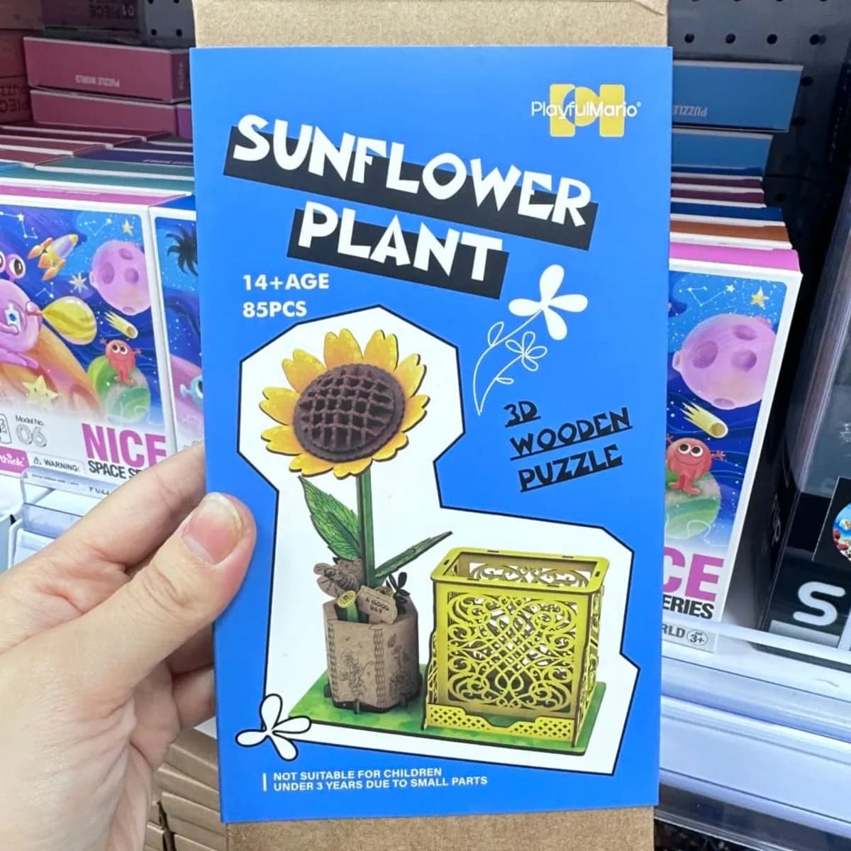 Drewniana układanka 3D Słonecznik 85 elementów PlayfulMario