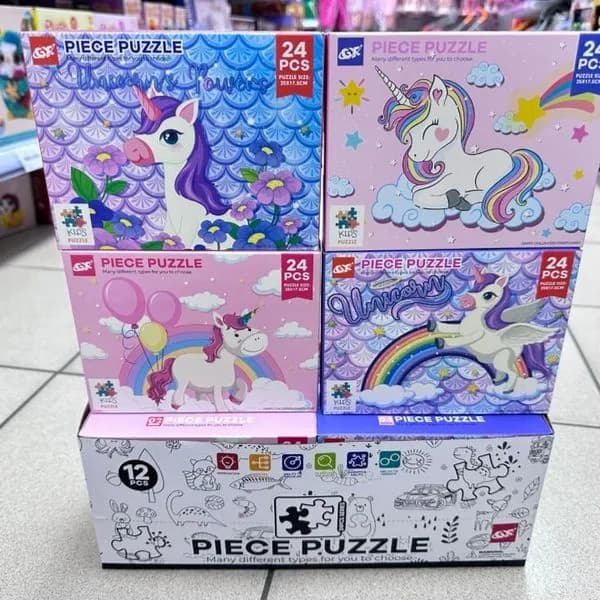 Puzzle z jednorożcem 24 sztuki, zestaw 25x17,5cm GX