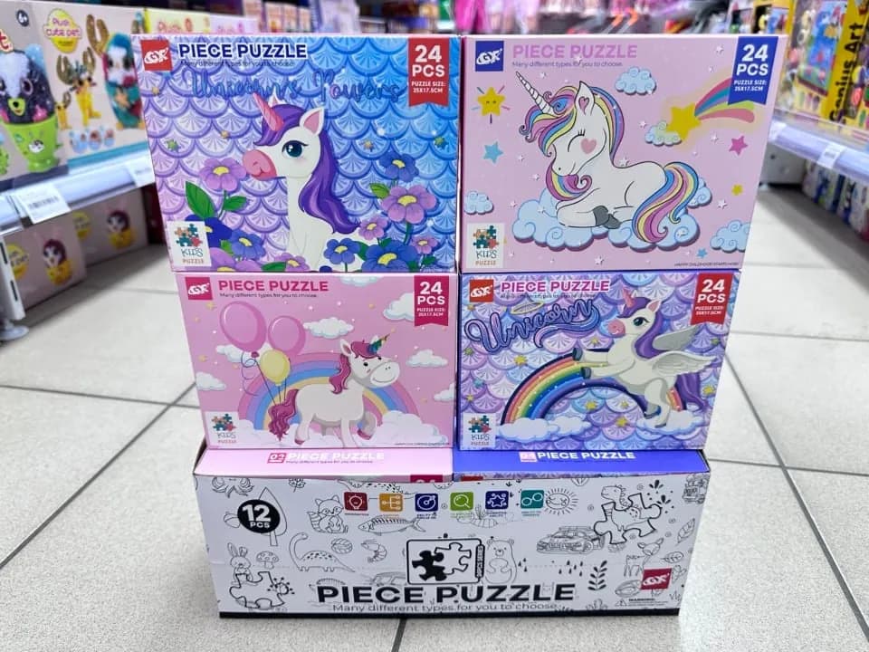 Puzzle z jednorożcem 24 sztuki, zestaw 25x17,5cm GX