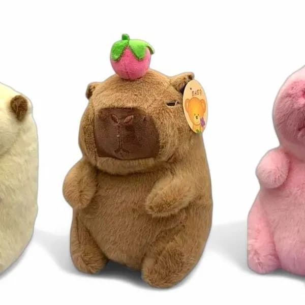Maskotka Pluszowa 23cm Capybara z Owocem na Głowie, Mix Kolorów