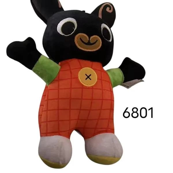 Maskotka pluszowa Królik 40cm czarna w pomarańczowym kubraczku