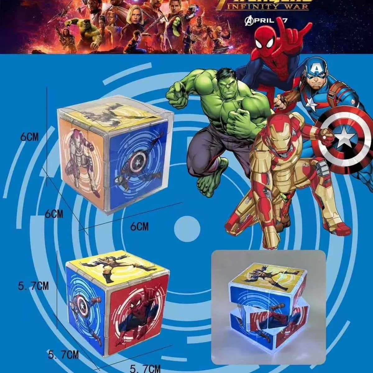 Kostka logiczna Avengers zmieniająca kolor 5,7cm PK12566