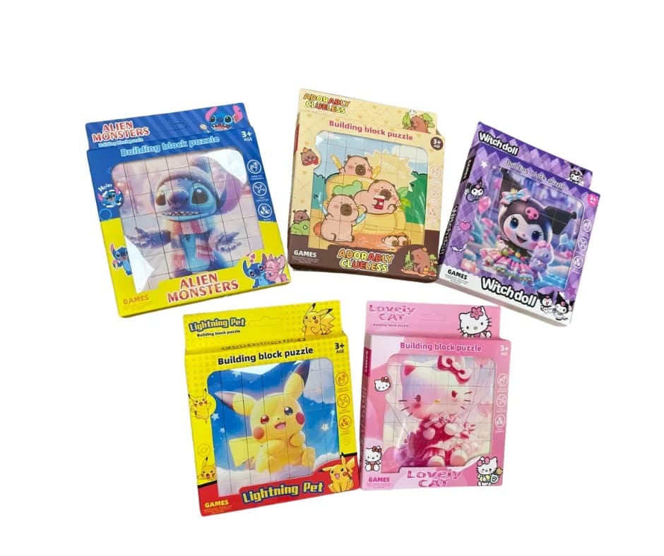 Puzzle z klocków Alien Monsters Stitch, mix wzorów