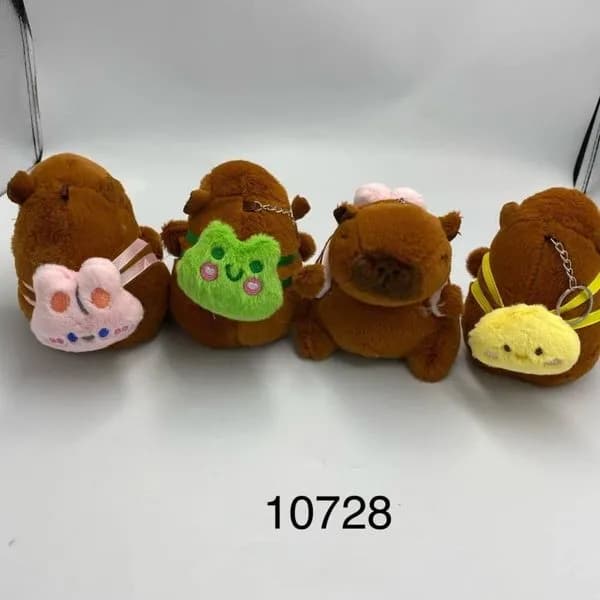 Brelok pluszowy zwierzątko Kapibara z plecaczkiem mix wzorów