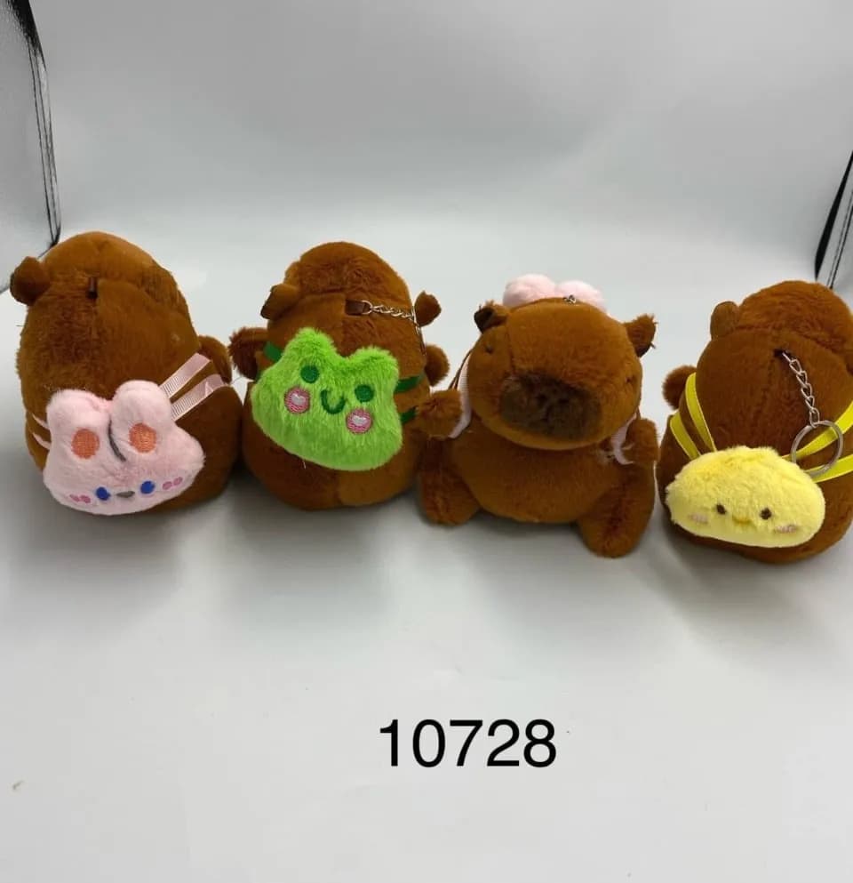 Brelok pluszowy zwierzątko Kapibara z plecaczkiem mix wzorów