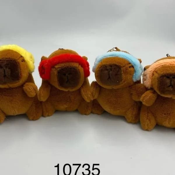 Brelok pluszowy miś z kolorową opaską, mix kolorów, 24 szt.