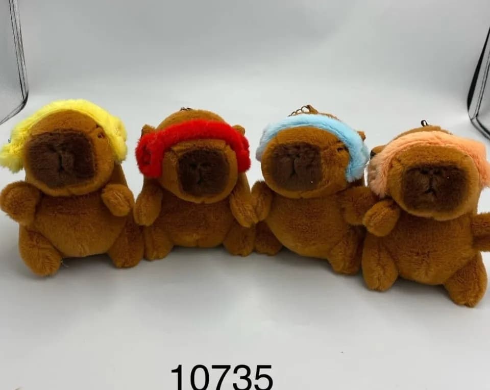 Brelok pluszowy miś z kolorową opaską, mix kolorów, 24 szt.