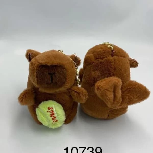 Brelok pluszowy miś z piłką tenisową PK12614 brązowy