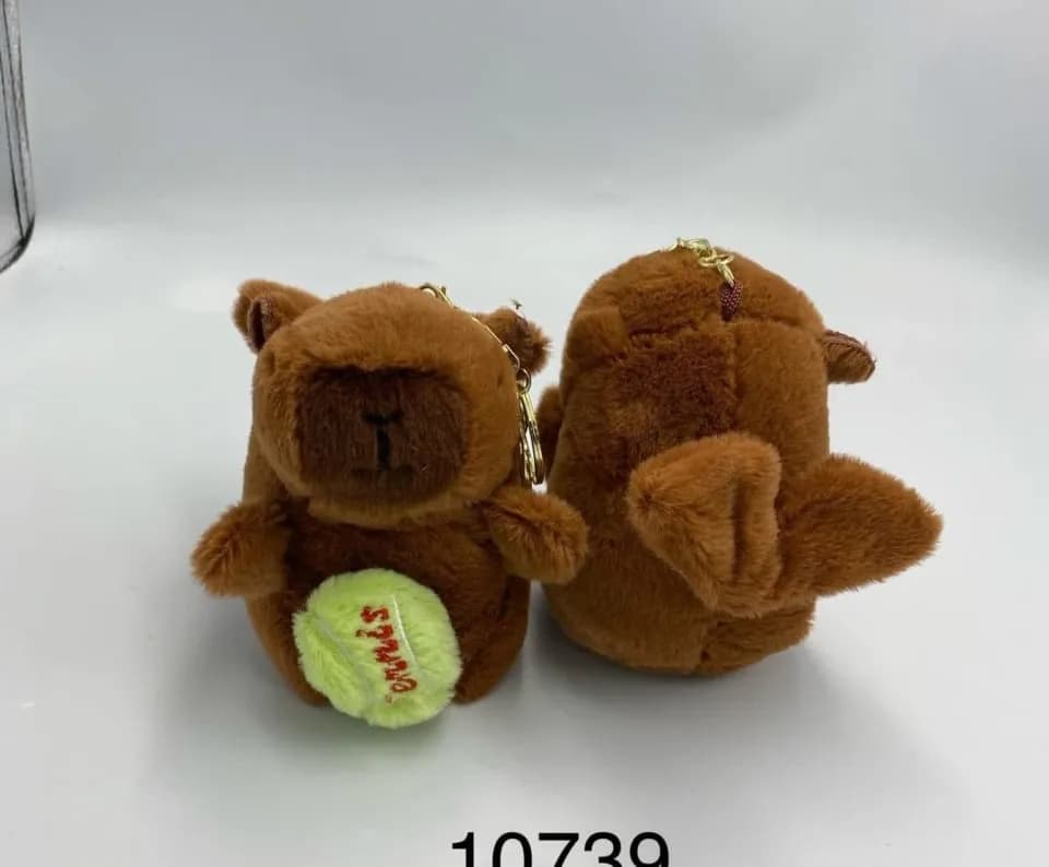 Brelok pluszowy miś z piłką tenisową PK12614 brązowy