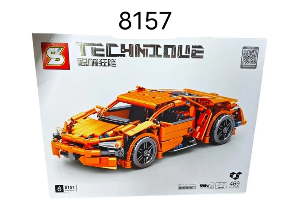 Klocki konstrukcyjne samochód sportowy Technique 469 el. pomarańczowy
