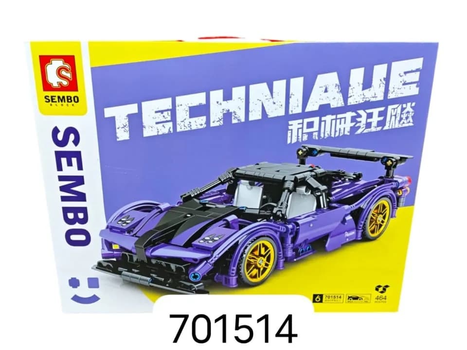 Klocki Sembo Block Samochód Sportowy Techniaue 464 el. Fioletowy