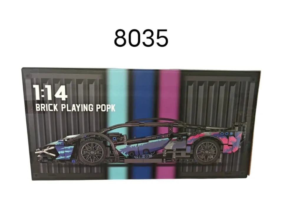 Klocki samochodowe Brick Playing Popk 1:14, model sportowy niebieski