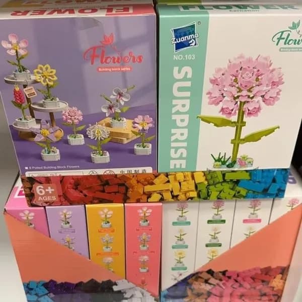 Klocki konstrukcyjne Kwiaty Flowers PK12632 Zuanma Display 8szt