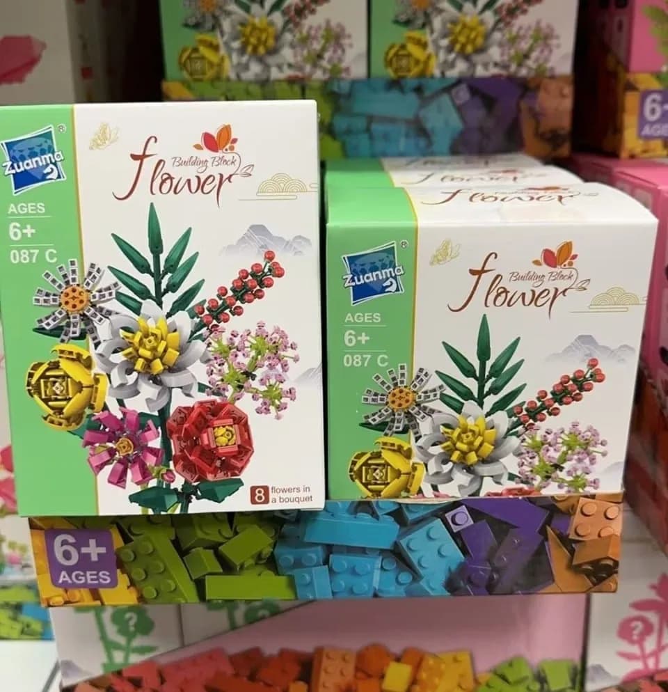Klocki Konstrukcyjne Zuanma Flower - Bukiet 8 Kwiatów (6+ lat)