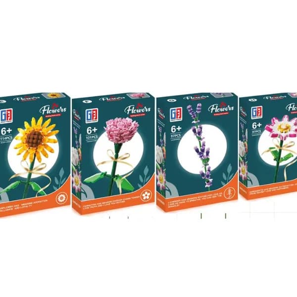 Klocki konstrukcyjne Kwiaty Flowers - zestaw kreatywny GF 6+ 12szt