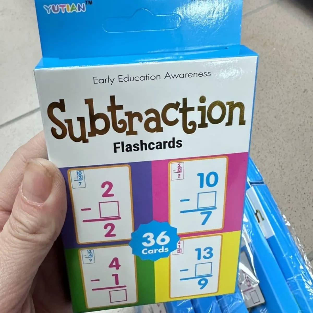 Karty edukacyjne Subtraction Flashcards 36 szt. Yutian do odejmowania