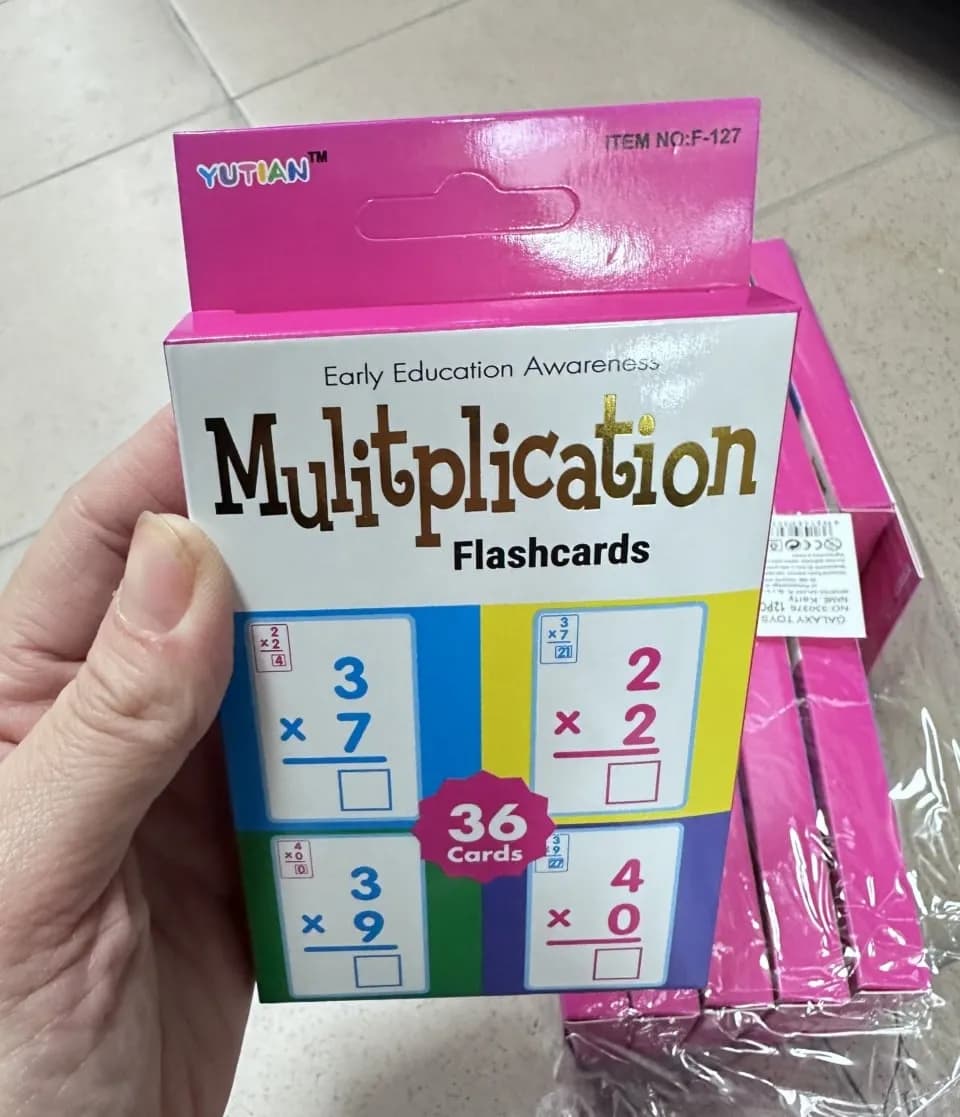 Fiszki do nauki mnożenia Yutian Multiplication Flashcards 36 szt.