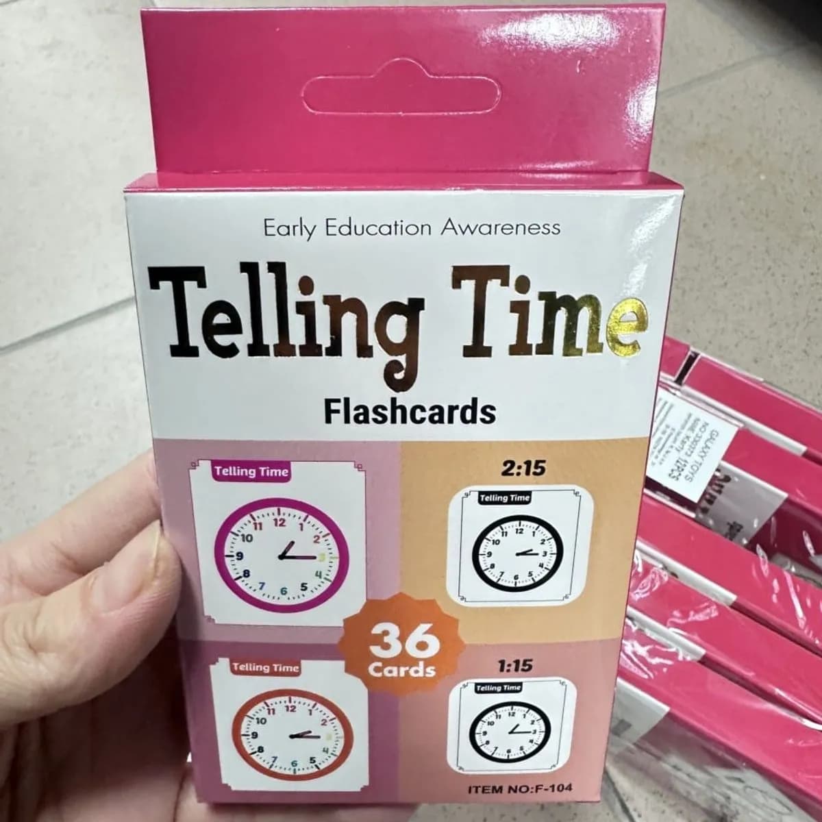 Fiszki edukacyjne Telling Time - nauka godzin, zestaw 36 kart