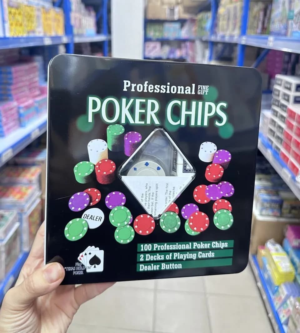 Profesjonalne żetony do pokera 100 szt. w metalowym pudełku