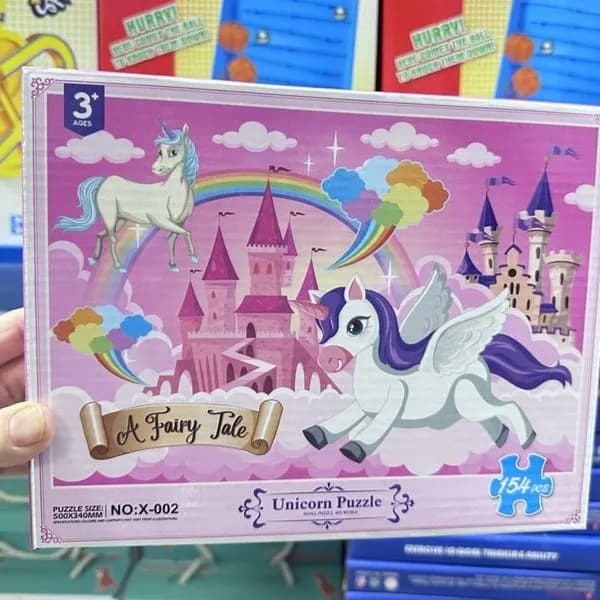 Puzzle "A Fairy Tale" Jednorożec i Zamek 154 el. 500x340mm