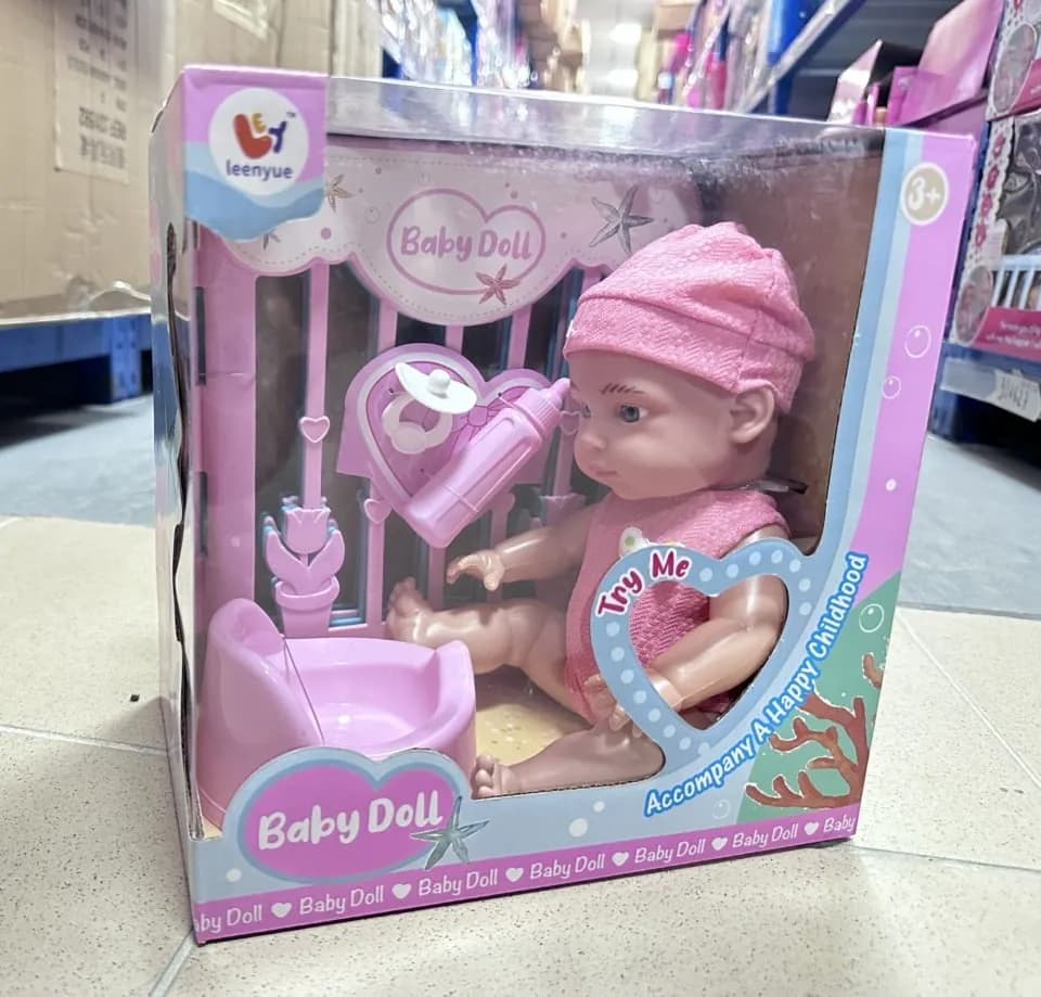 Lalka Baby Doll z akcesoriami Leenyue, różowy zestaw z nocnikiem