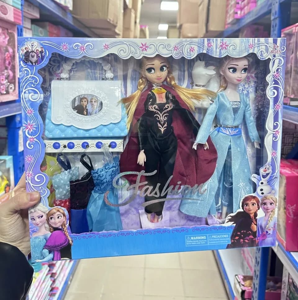 Lalka Fashion z akcesoriami i ubraniami - Zestaw 2 lalki z torebką