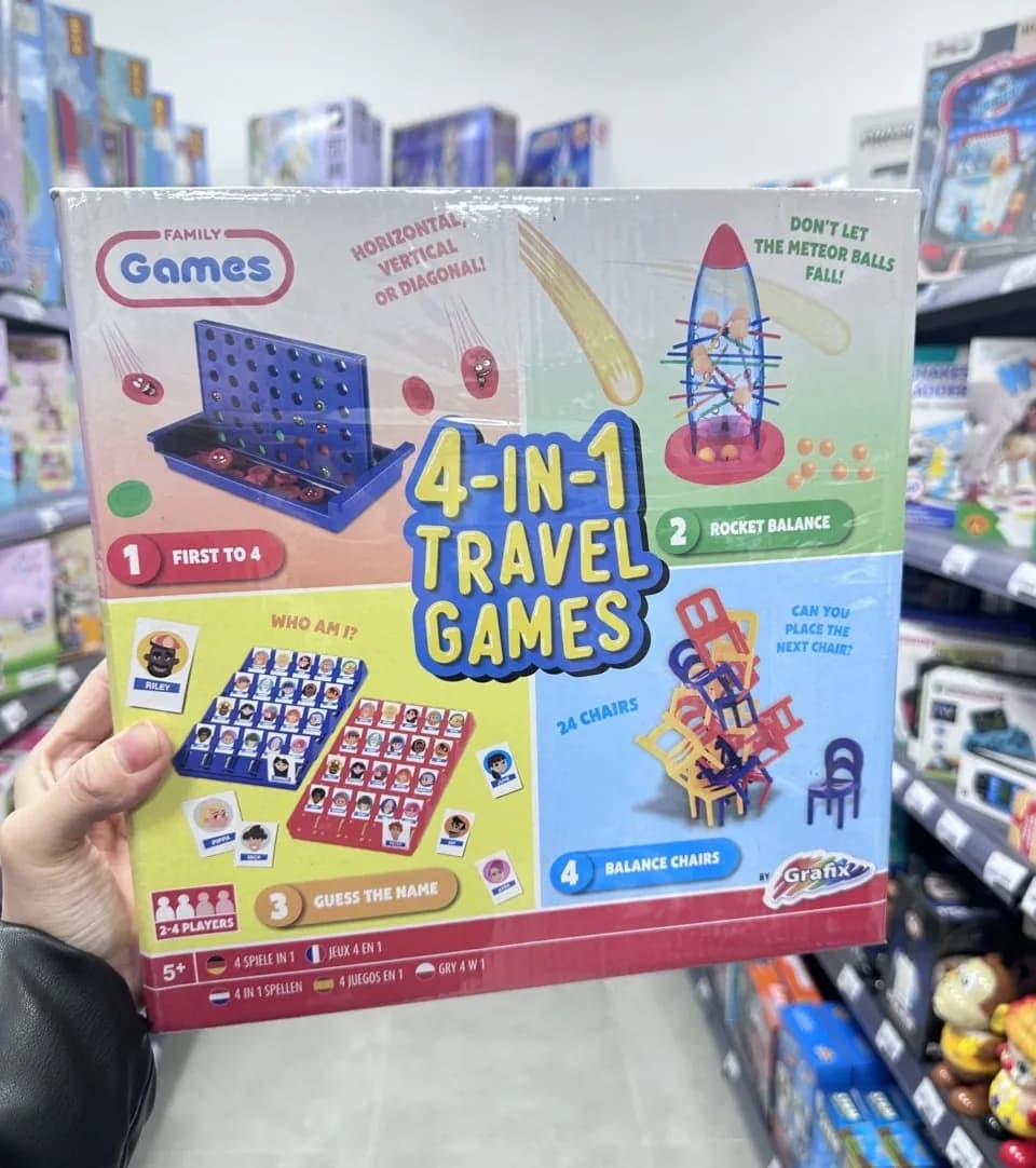 Zestaw 4 gier podróżnych 4in1 Travel Games Grafix