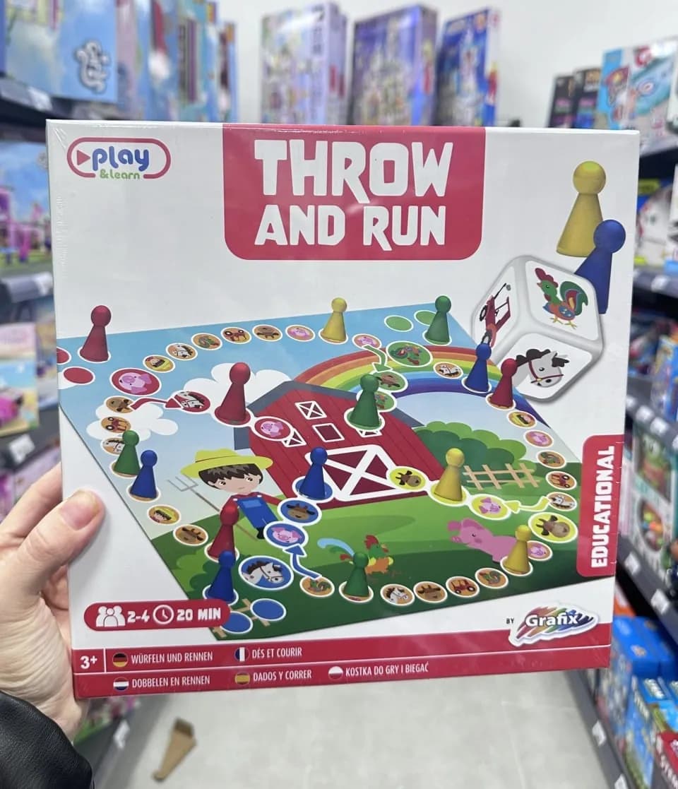 Gra planszowa edukacyjna Throw & Run - Motyw Farmy