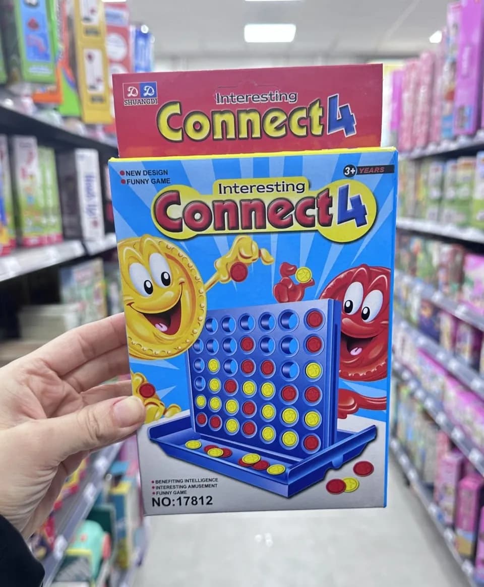 Gra logiczna Connect 4 Interesting od 3 lat, niebieska plansza