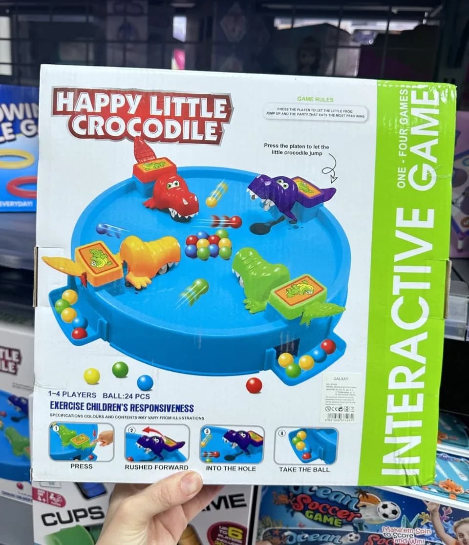 Gra zręcznościowa Happy Little Crocodile 1-4 graczy, 24 kulki