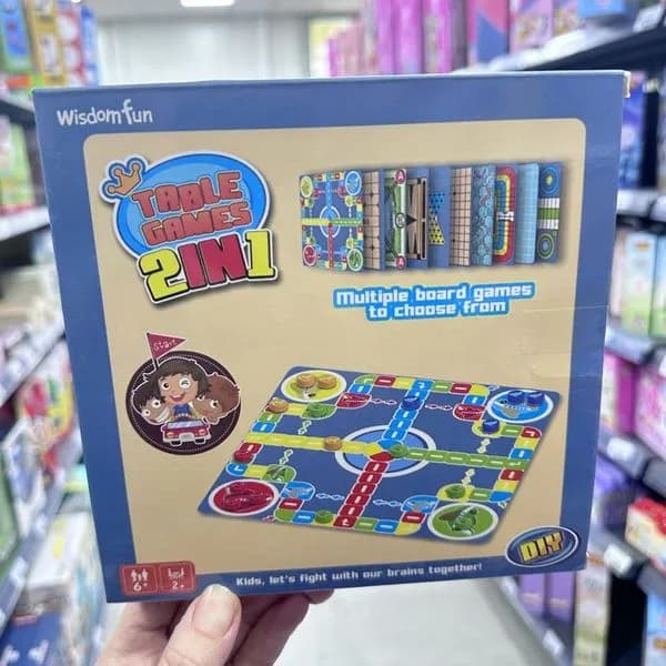 Gra planszowa 2w1 Wisdomfun Table Games dla dzieci DIY