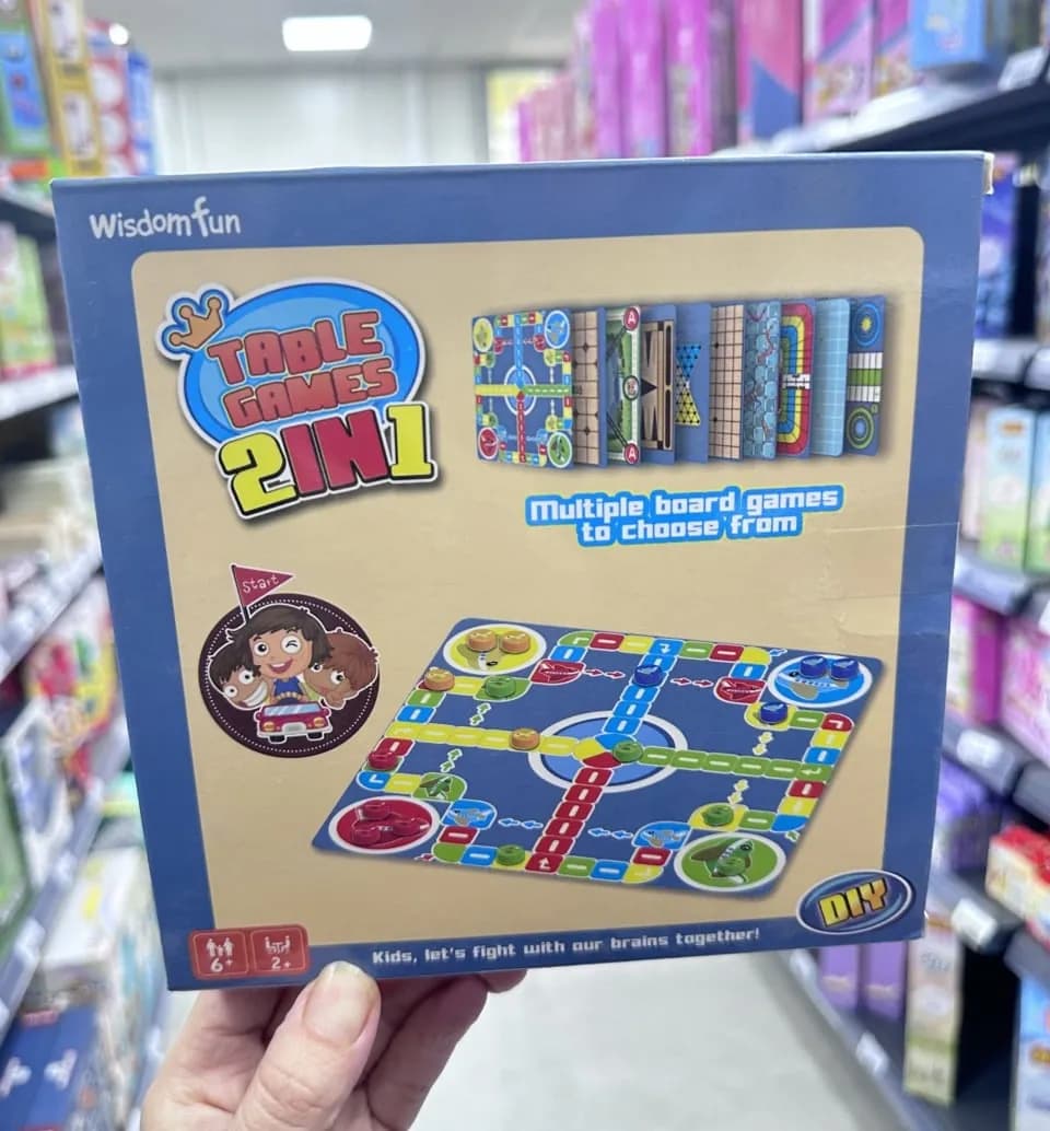 Gra planszowa 2w1 Wisdomfun Table Games dla dzieci DIY