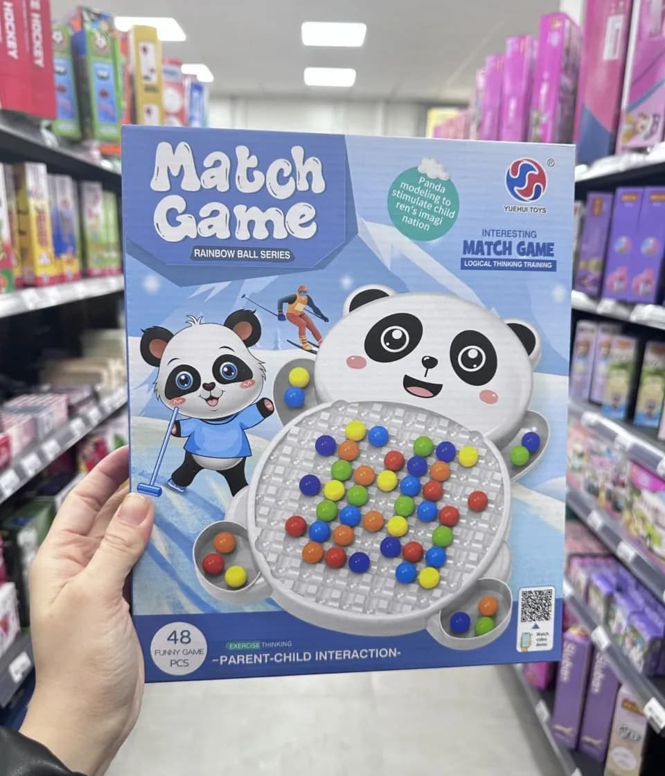 Gra logiczna Match Game Panda 48 kuleczek Rainbow Ball edukacyjna