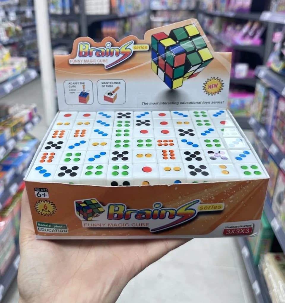 Kostka logiczna Brains Funny Magic Cube 3x3x3 biała kropki