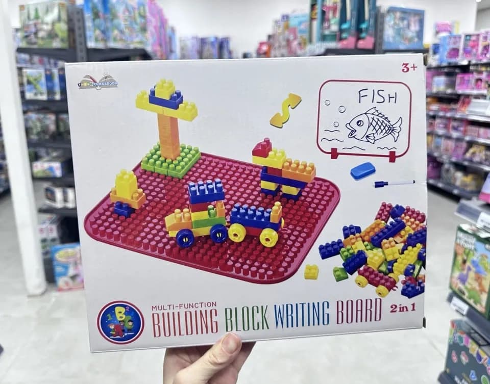 Tablica do pisania z klockami 2w1 PK12796 - zestaw z markerem