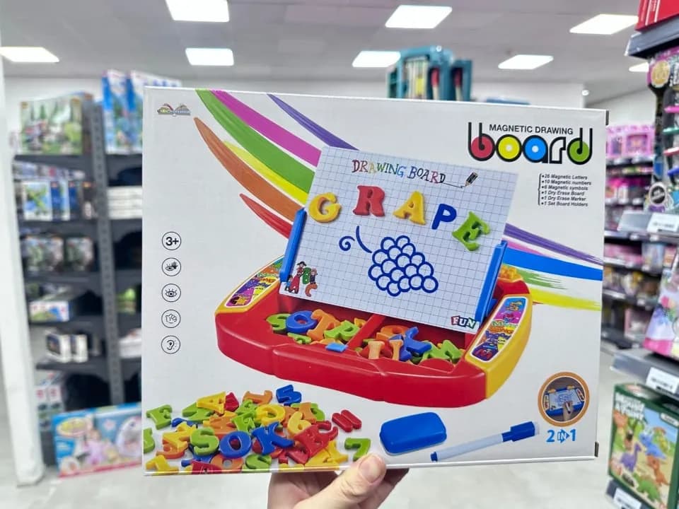 Tablica magnetyczna 2w1 do pisania i rysowania, litery i cyfry