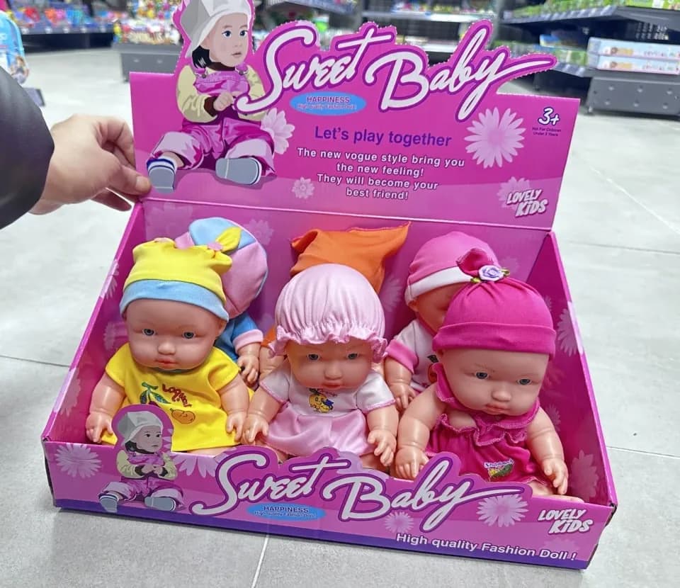 Lalka Sweet Baby zestaw 6 sztuk - kolorowe bobasy w ubrankach