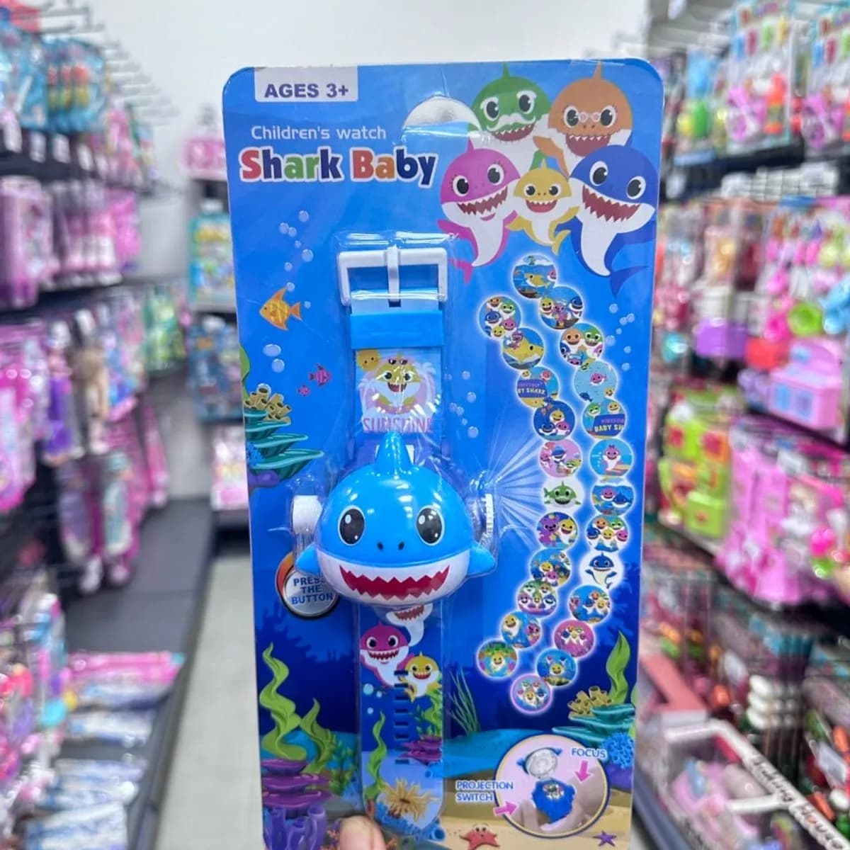 Zegarek dziecięcy Shark Baby z projekcją obrazu, niebieski 3D