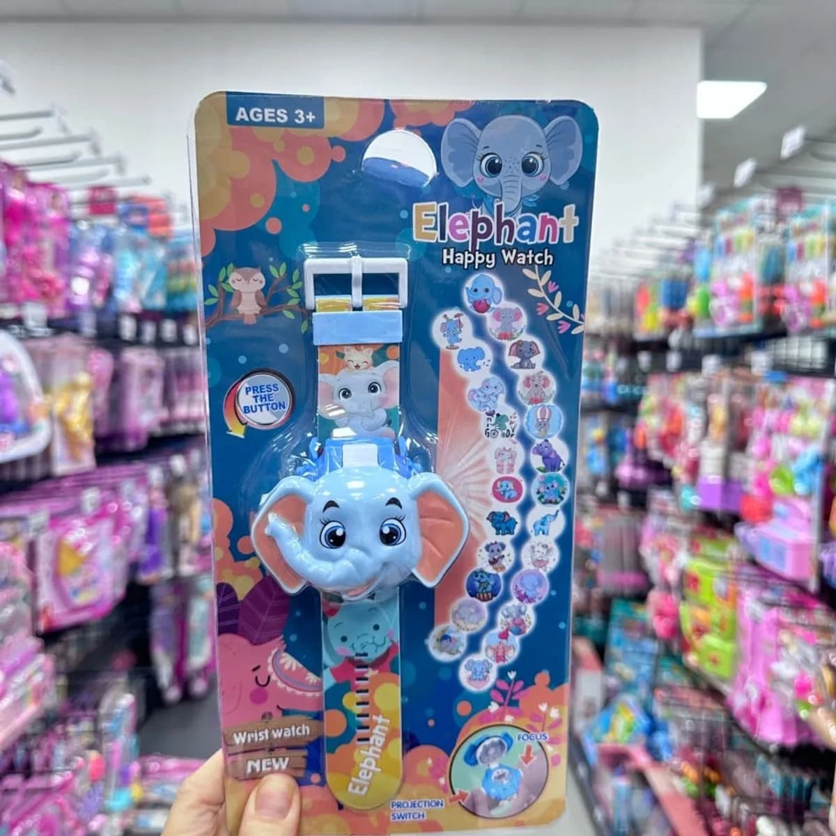 Zegarek projekcyjny Elephant Happy Watch dla dzieci, motyw słonika