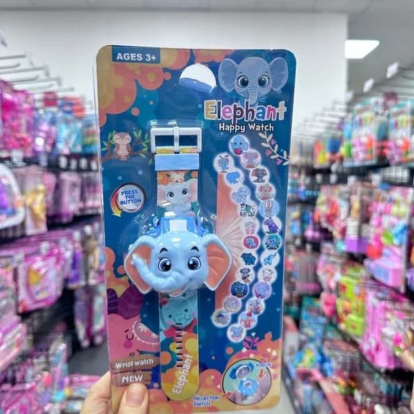 Zegarek projekcyjny Elephant Happy Watch dla dzieci, motyw słonika