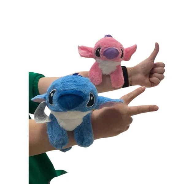 Maskotka pluszowa na rękę - niebieska i różowa, miękki plusz