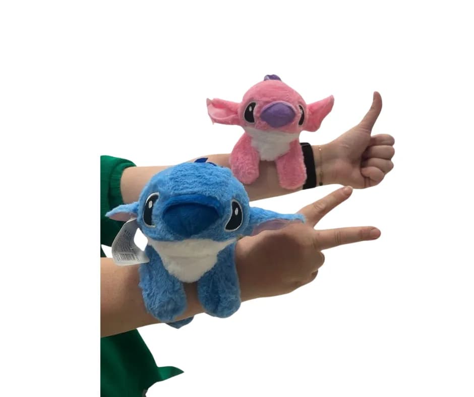 Maskotka pluszowa na rękę - niebieska i różowa, miękki plusz