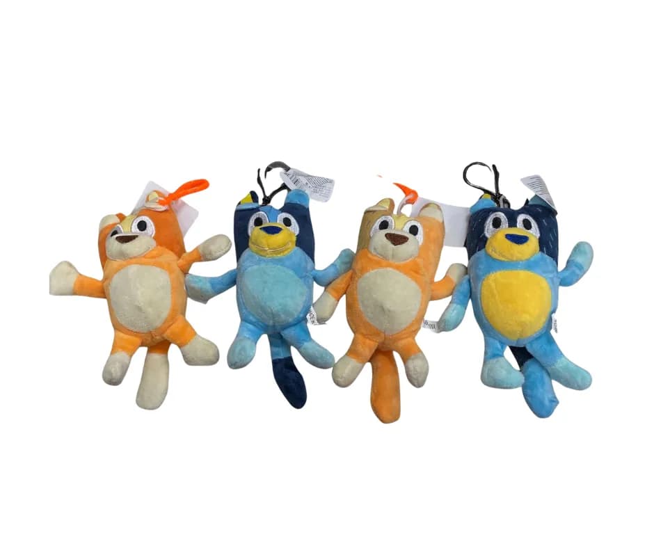 Maskotka Pluszowa Piesek Błękitny i Pomarańczowy - Zestaw 4 szt. z Klipsem