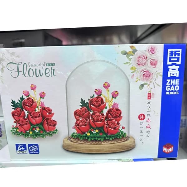 Klocki Konstrukcyjne Róże w Kopule ZHEGAO BLOCKS Immortal Flower