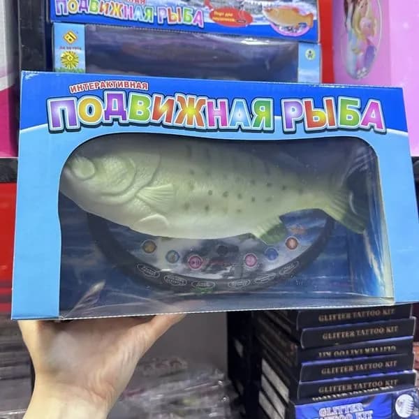 Interaktywna ryba muzyczna PK12866 - ruchoma zabawka na podstawie