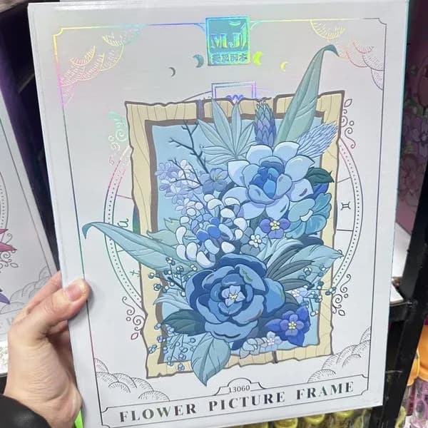 Klocki Flower Picture Frame PK12873, Niebieski Bukiet w Ramce