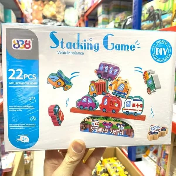Gra zręcznościowa Stacking Game Vehicle 22 elementy, balansująca