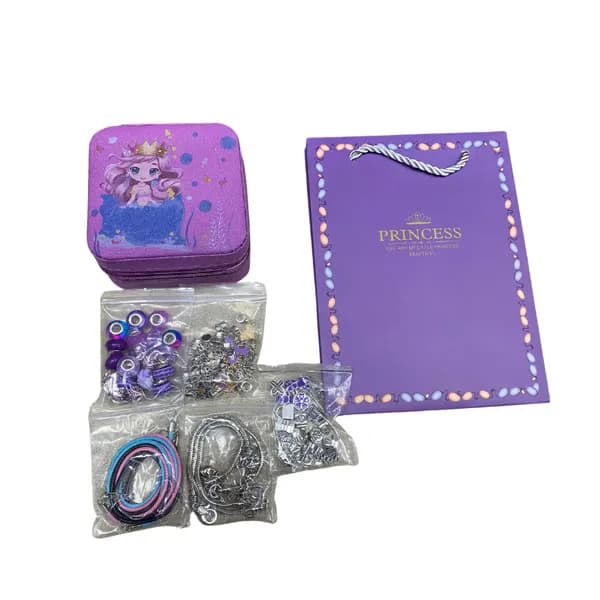 Zestaw do tworzenia biżuterii dla dzieci - księżniczka, kuferek, torba